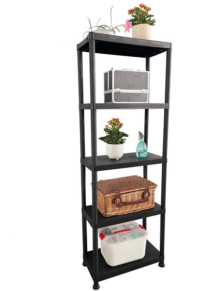 PLASTIKOVÝ REGÁL 5-ÚROVNĚ 61 x 31 x 171 CM NOSNOST POLICE: 25 KG *0463