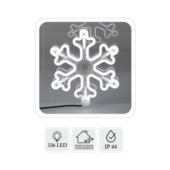 ŚNIEŻYNKA 30 CM NEON LED ZIMNY BIAŁY + ZIMNY BIAŁY FLASH WEWN/ZEWN *8295