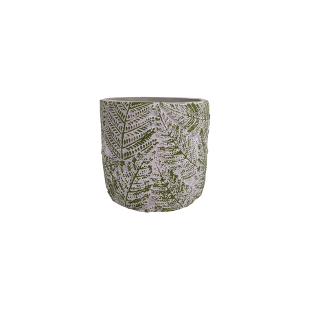 CEMENTOVÝ OBAL NA KRPINOVÚ KAZETU 14 x 14 x 13 CM LISTY PAPRADÍ *1398