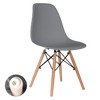 KRZESŁO NOWOCZESNE NA DREWNIANYCH NOGACH - SZARE *7820