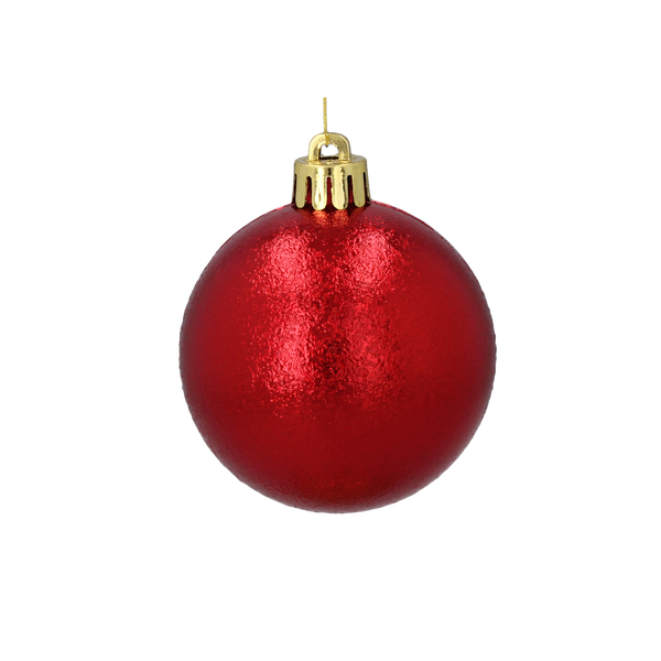 SET OF 6 BAUBLES 6 CM RED/GOLD/SILVER