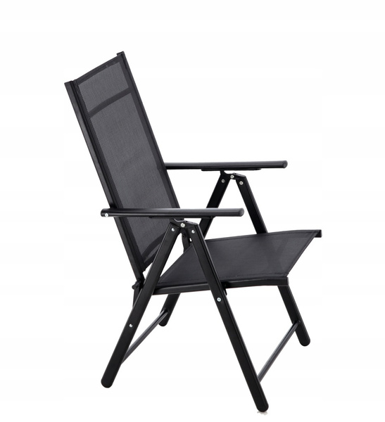 SKLADACIA ZÁHRADNÁ STOLICA OCEĽOVÁ 66 x 53 x 107 CM ČIERNA *3484