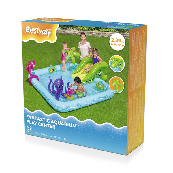 Bestway® 7'10" x 6'9" x 34"/2.39m x 2.06m x 86cm Fantastic Aquarium Play Center