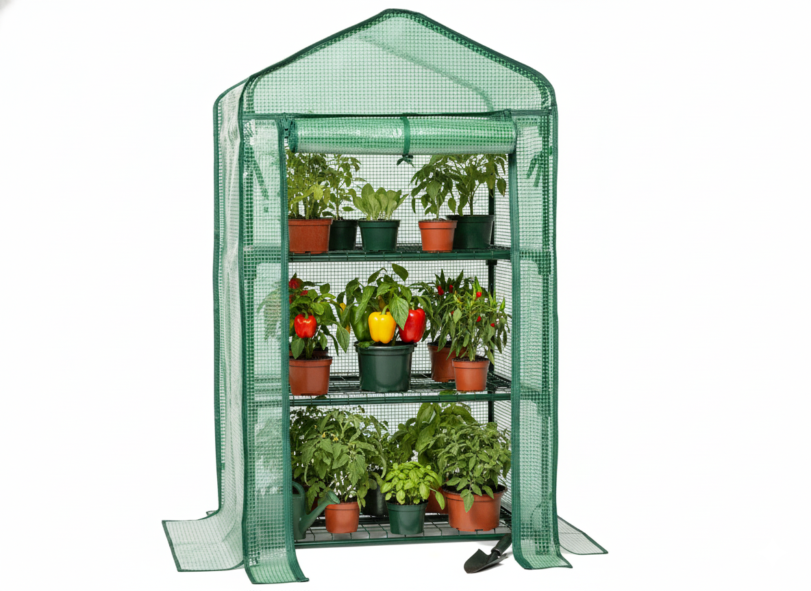 SZKLARNIA OGRODOWA Z TRZEMA PÓŁKAMI ZIELONA 69 x 49 x H125 CM pol_pl_SZKLARNIA-OGRODOWA-Z-TRZEMA-POLKAMI-ZIELONA-69-x-49-x-H125-CM-5245-1132_9