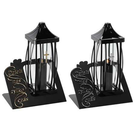 ZNICZ 39CM GRACJA DUŻA BLACHA DUŻA + LED CZARNO ZŁOTY/SREBRNY OPAK=2SZT*7630