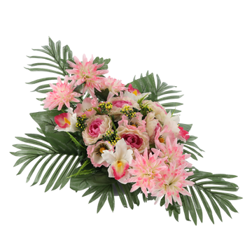 KYTIČKA CH-33 (ŠÍRKA 50 CM, VÝŠKA 30 CM) PIVOŇKA S CHRYSANTÉM MIX FARBY