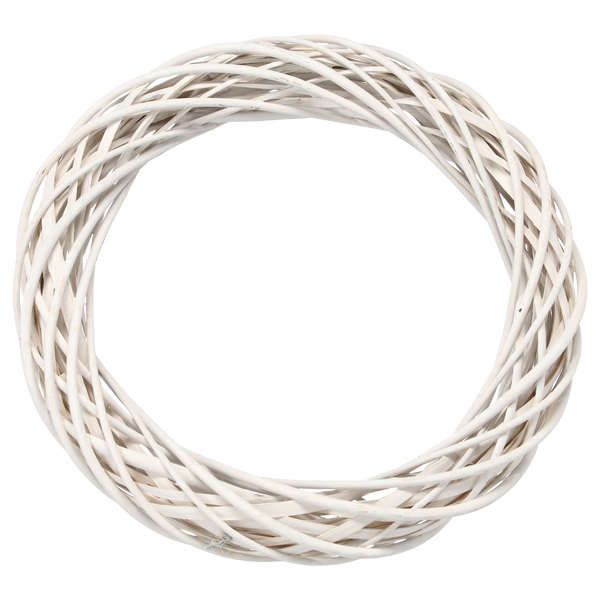 WICKER WREATH 40 CM WHITE / GRAY
