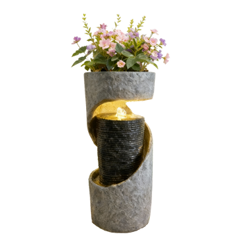 ZÁVITOVÁ ZAHRADNÍ FONTÁNA 28 X 28 X 67,5 CM LED *9717