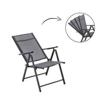 FOLDING GARDEN CHAIR STEEL 66 x 53 x 107 CM GREY