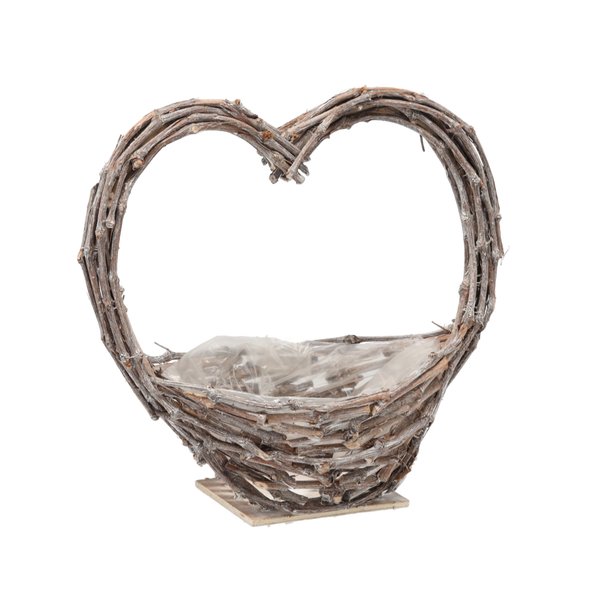 STANDING WICKER HEART COVER 42 X 16 X 42 CM