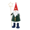 CHRISTMAS DECORATION - METAL GNOME WITH STAR LED 13 x 13 x 37 CM