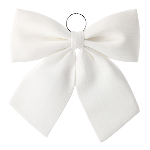 CHRISTMAS BOW WHITE 44CM