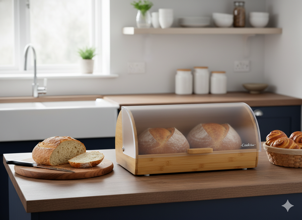 BREAD BOX MENTA - BAMBOO WITH PS COVER 38 x 28 x 18,5 CM