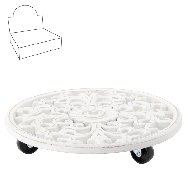 Podstavec pod kulatou květinovou nádobu dřevěný bílý disp=12ks *5078