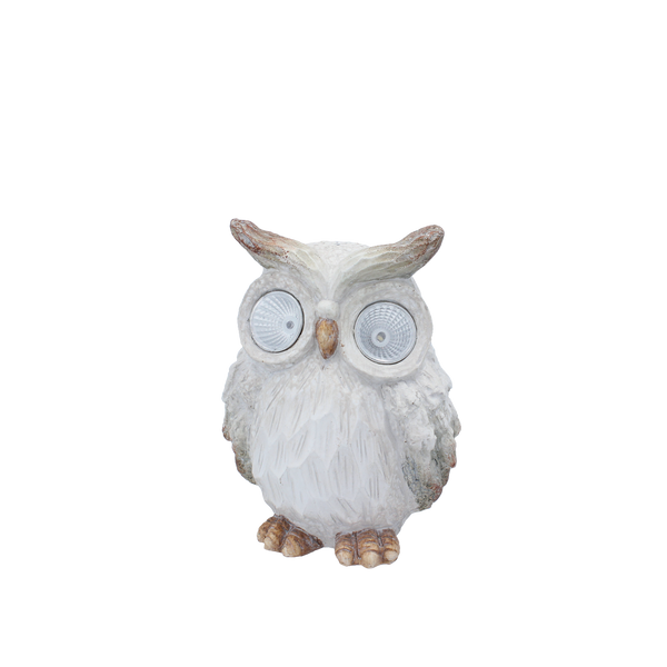 GARDEN FIGURINE - OWL WITH GLOWING EYES 14,5 x 11,5 x 19 CM LED pack=4 pcs