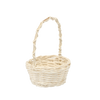 RATTAN BASKET 13.5/10.5 x 6/18 CM WITH HANDLE - WHITE