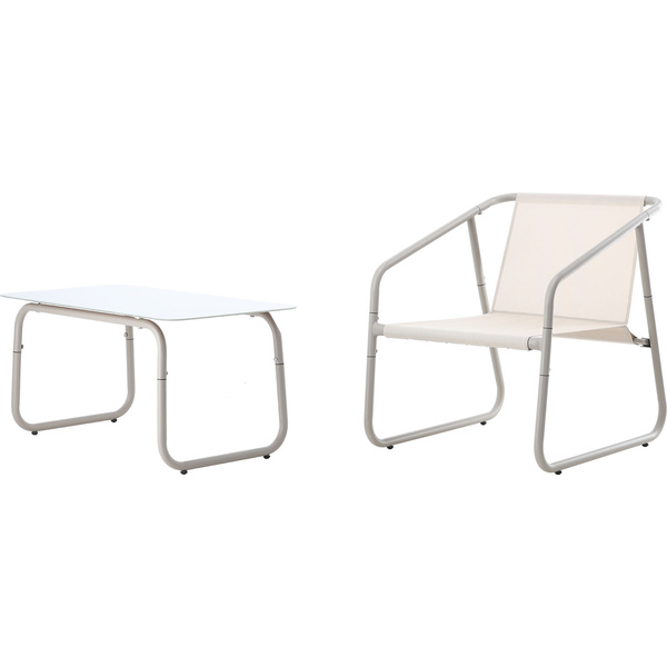 SADA ZÁHRADNÉHO NÁBYTKU - SOFA, 2 KRESLÁ, STOLOV - BEŽOVÁ *3811