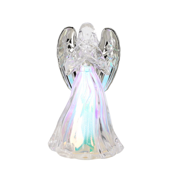 CHRISTMAS DECORATION - LED PLASTIC ANGEL 7,5 X 12,5 CM ASSORTED DESIGNS disp=12pcs