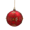SET OF 6 CHRISTMAS BAUBLES RED 8 CM