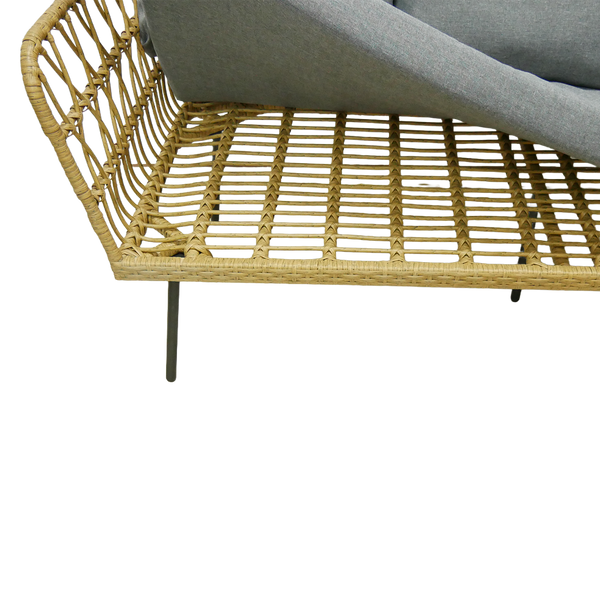 SET DE MOBILIER PENTRU GRĂDINĂ (CANAPEA PE COLT, MASĂ) - MARO, PERNE - GRI *3354