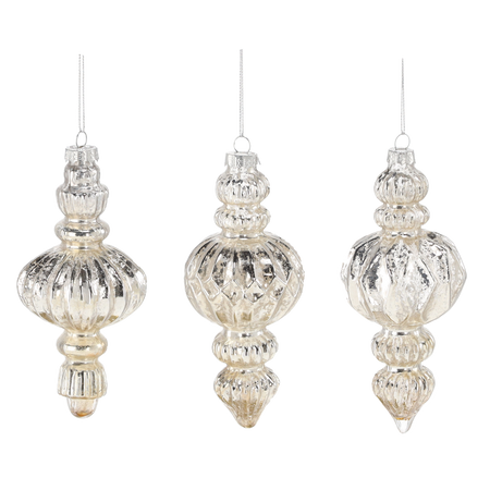 GLASS CHRISTMAS ORNAMENT - CHAMPAGNE COLOR MIX DESIGNS