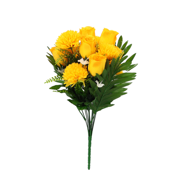 ARTIFICIAL BRANCH - ROSES AND CHRYSANTHEMUMS ASSORTED COLOURS