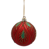 SET OF 6 CHRISTMAS BAUBLES RED 7 CM