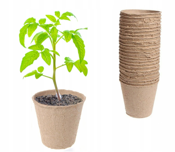 Set de 24 ghivece din turbă 8 x 8 cm 