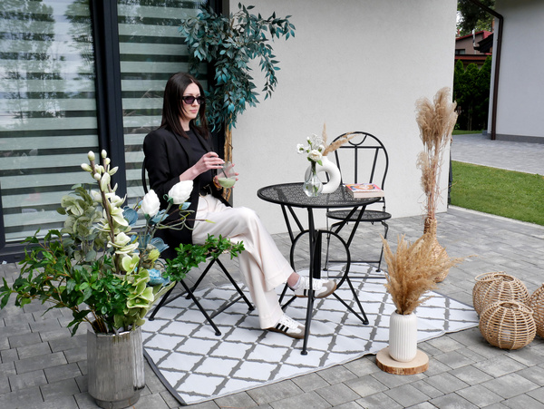 METAL GARDEN FURNITURE SET "SUSAN" TABLE + 2 CHAIRS *8244