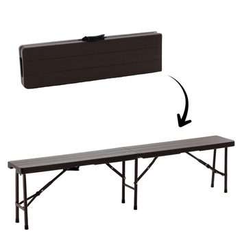 Skladacia turistická lavica 180 x 25 x 43 cm hnedá *0995