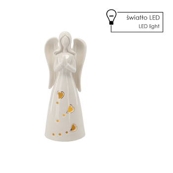 FIGURKA BOŽONÁROVÁ - ANDÍLEK Z KERAMIKY 7,7 X 7,1 X 20,4 CM LED balení=4ks *1278