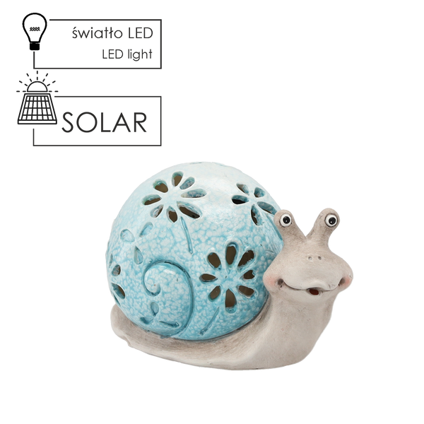 FIGURĂ DE GRĂDINĂ - MELCUL ALBASTRU 17,5 x 11,5 x 12 cm LED ambalaj=2buc *9002