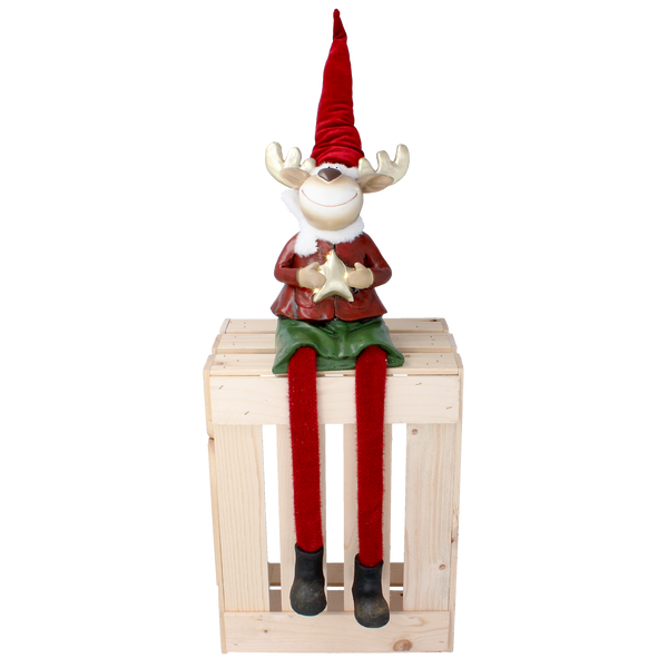 FIGURKA BOŽONAR. - SEDÍCÍ SOB CHLAPEC / DÍVKA S VISÍCÍMI NOHAMI 60CM LED balení=1ks *1603