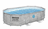 PISCINĂ OVALĂ CU CADRU DIN RATTAN 4,88 x 3,05 x 1,07 M (PISCINĂ, FILTRU CU SAND, SCARĂ, CAPAC, DOZATOR) 