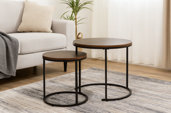 NESTING TABLE SET OF TWO MARBLE