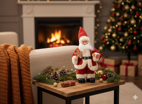 SANTA CLAUS WITH GINGERBREAD - DANCING + SINGING 30 CM