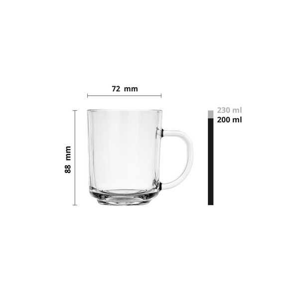 GLASS CUP SZYMEK 220ML*7304