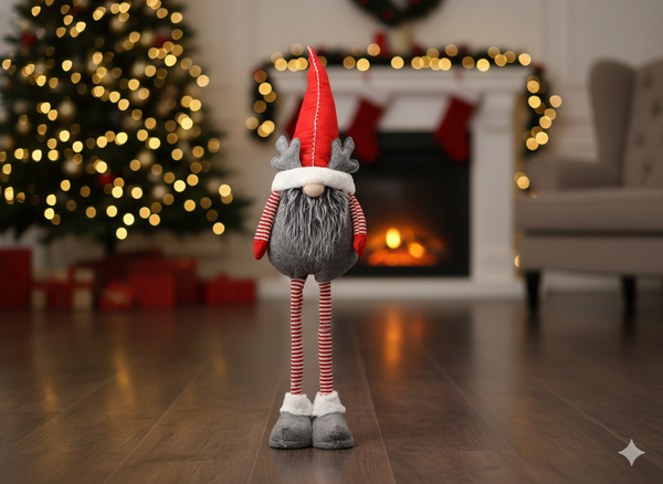 HOLIDAY GNOME WITH ADJUSTABLE LEGS 70 - 95 CM WITH REINDEER ANTLERS