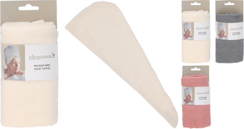 TURBAN DO WŁOSÓW Z MIKROFIBRY 55X22CM*8848