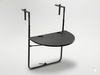 HANGING BALCONY FOLDING TABLE 60 x 64 x 73-78.5 -83.5 BLACK *1022