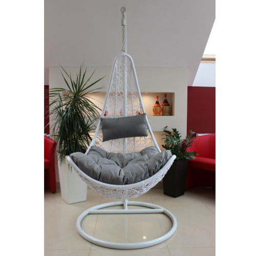 HANGING CHAIR - WHITE, CUSHION - DARK GRAY, FRAME - WHITE, HALF /1151/ *1167