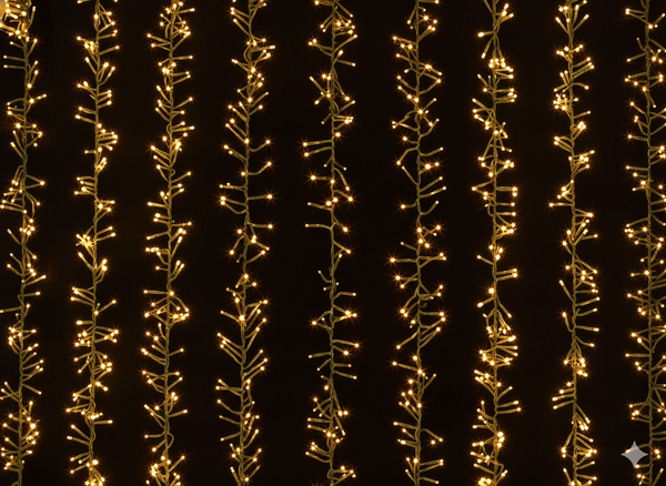 LED SVETLÁ KLUSTER 700L TEPLÁ BIELA, DĹŽKA 3 + 7 M VNÚTOR/ODNÁJOM *8172