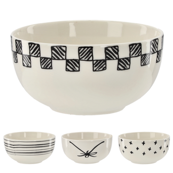 MÍSA PORCELÁNOVÁ 550 ML "BLACK-WHITE" balení=4ks *7384