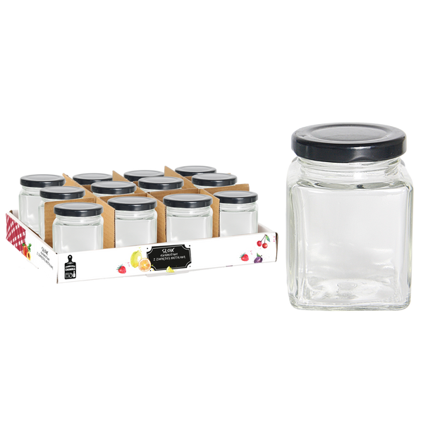 JAR 100 ML SQUARE WITH METAL LID