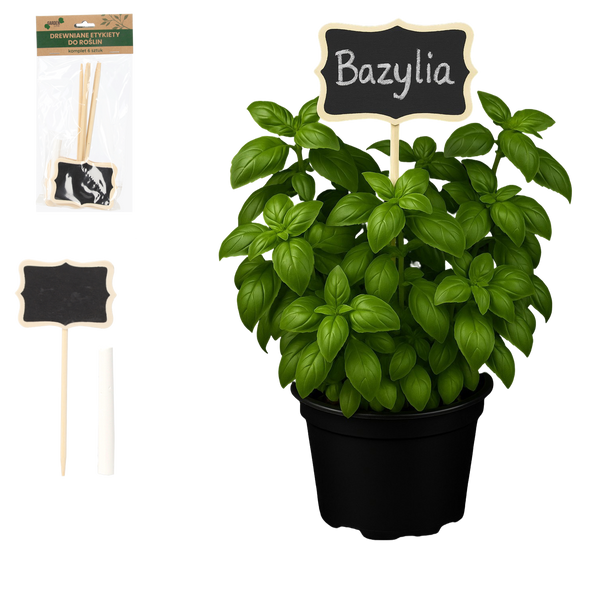Set de 6 etichete din lemn pentru plante 8 x 17 cm *4533