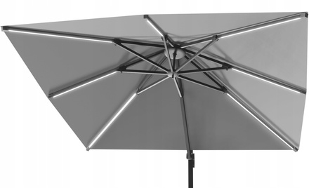 GARDEN UMBRELLA "ROMA" 3 X 4 M GRAY WITH COVER