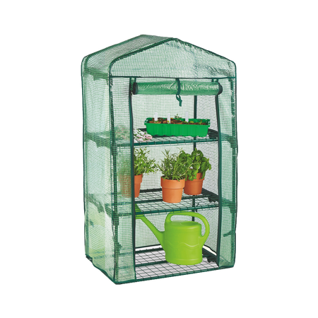 SERĂ DE GRĂDINĂ CU TREI POLICHI VERDE 69 x 49 x H125 CM *5245