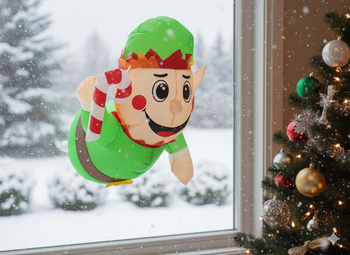 INFLATABLE ELF FOR WINDOW LED 90 CM