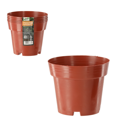 SET OF 5 PP POTS 14.5 x 12 CM
