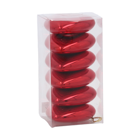 KPL. 6 BOMBEK SERCE 7 CM CZERWONY / ZŁOTY / SREBRNY *3795